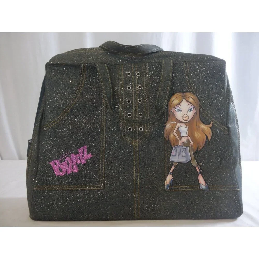 Bratz Doll Glitter Denim Fashion Organizer Storage‎ Collectors Case  MGA 2004